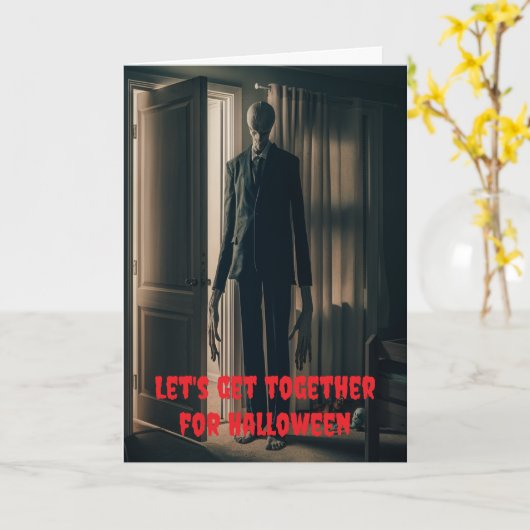 Let's get together for Halloween. Karte (Gelbe Blume)