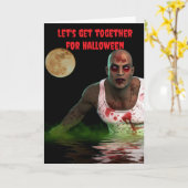 Let's get together for Halloween. Karte (Gelbe Blume)