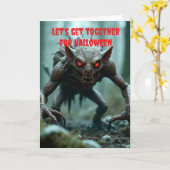 Let's get together for Halloween. Karte (Gelbe Blume)