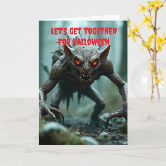 Let's get together for Halloween. Karte (Gelbe Blume)