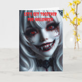 Let's get together for Halloween. Karte (Gelbe Blume)