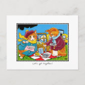 'Let's get together' Kitty Cat Custom Postkarte (Vorderseite)