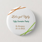 Let's get ugly Christmas ugly sweater Partyorange Button (Vorderseite)