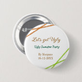 Let's get ugly Christmas ugly sweater Partyorange Button (Vorne & Hinten)