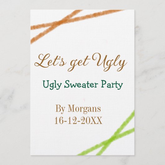 Let's get ugly Christmas ugly sweater Partyorange Einladung (Vorderseite)