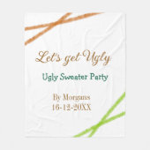 Let's get ugly Christmas ugly sweater Partyorange Fleecedecke (Vorderseite)