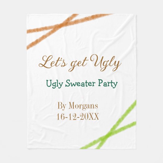 Let's get ugly Christmas ugly sweater Partyorange Fleecedecke (Vorderseite)
