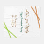 Let's get ugly Christmas ugly sweater Partyorange Fleecedecke (Vorderseite (Horizontal))