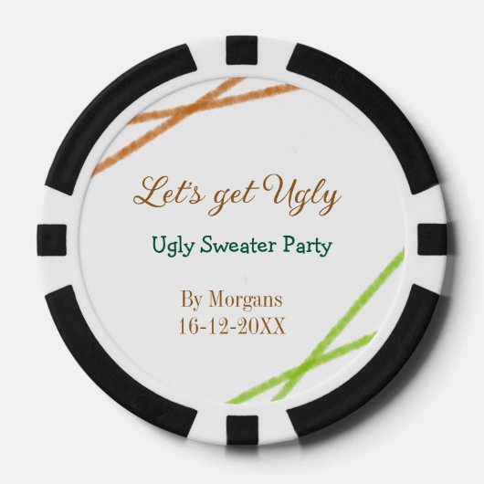 Let's get ugly Christmas ugly sweater Partyorange Pokerchips (Vorderseite)