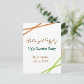 Let's get ugly Christmas ugly sweater Partyorange Postkarte (Stehend Vorderseite)