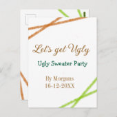 Let's get ugly Christmas ugly sweater Partyorange Postkarte (Vorne/Hinten)