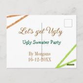 Let's get ugly Christmas ugly sweater Partyorange Postkarte (Rückseite)