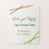 Let's get ugly Christmas ugly sweater Partyorange  Puzzle (Vertikal)