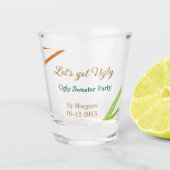 Let's get ugly Christmas ugly sweater Partyorange  Schnapsglas (Vorderseite)