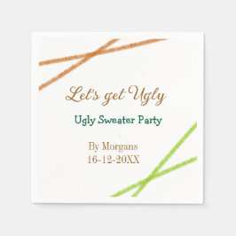 Let's get ugly Christmas ugly sweater Partyorange Serviette