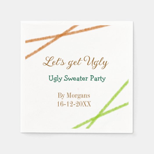 Let's get ugly Christmas ugly sweater Partyorange Serviette (Vorderseite)