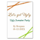 Let's get ugly Christmas ugly sweater Partyorange Tischnummer (Rückseite)