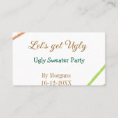 Let's get ugly Christmas ugly sweater Partyorange Visitenkarte (Rückseite)