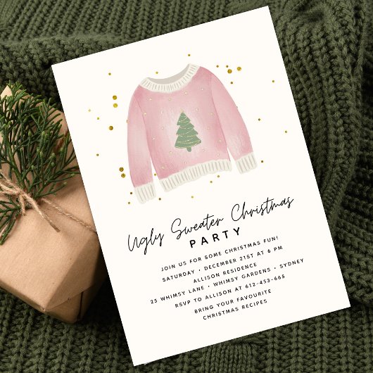 Let's get Ugly Fun Ugly Sweater Christmas Party Einladung