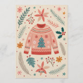 Let's Get Ugly Retro Christmas Ugly Sweater Party Einladung (Rückseite)