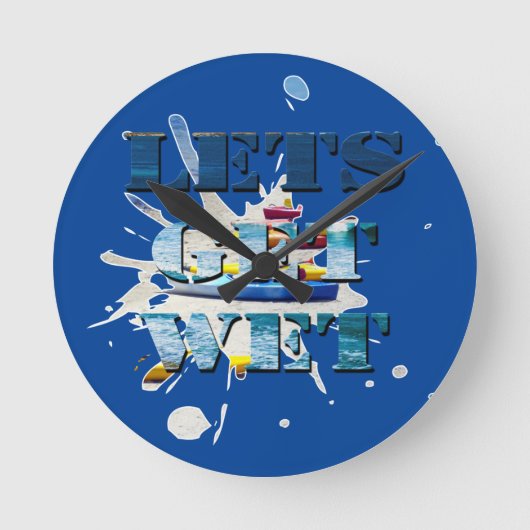 Lets Get Wet On Beach, Wall Clock Runde Wanduhr (Vorderseite)