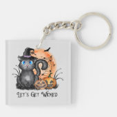 Let's Get Wicked | Black Witch Cat Schlüsselanhänger (Rückseite)