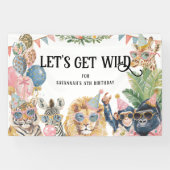 Let's Get Wild Jungle Birthday Party Banner (Horizontal)