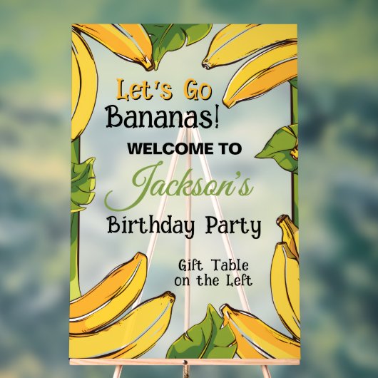 Let's Go Bananas Any Age Birthday Party Acrylschild (Neutral)