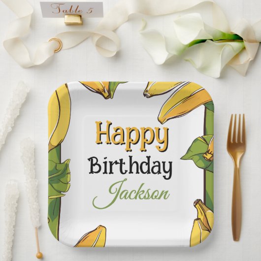 Let's Go Bananas Any Age Birthday Party Pappteller (Hochzeit)