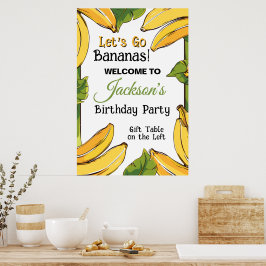 Let's Go Bananas Any Age Birthday Party Poster