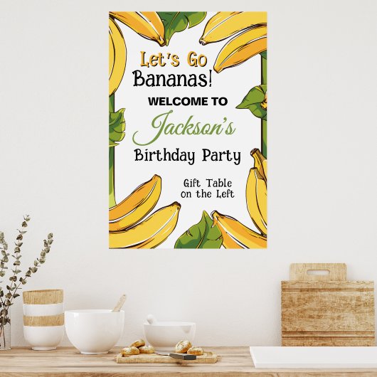 Let's Go Bananas Any Age Birthday Party Poster (Küche)