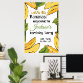 Let's Go Bananas Any Age Birthday Party Poster (Heimbüro)