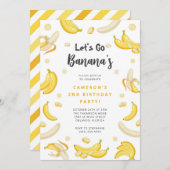 Let's Go Bananas Birthday Invitation Einladung (Vorne/Hinten)