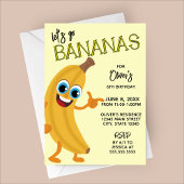Let's Go Bananas Kids Birthday Invitation Einladung