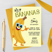 Let's Go Bananas Kids Birthday Invitation Einladung