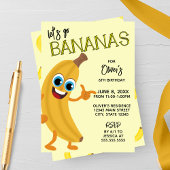 Let's Go Bananas Kids Birthday Invitation Einladung