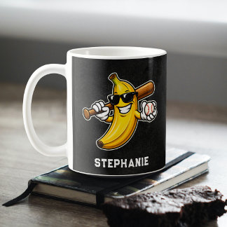 Lets Go Bananas Retro Baseball Banana Funny Kaffeetasse