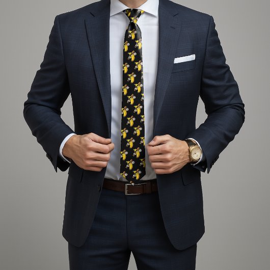 Lets Go Bananas Retro Baseball Banana Funny Krawatte