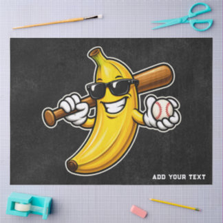 Lets Go Bananas Retro Baseball Banana Funny Seidenpapier