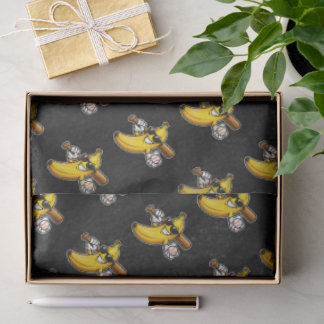 Lets Go Bananas Retro Baseball Banana Funny Seidenpapier