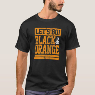 Let's Go Black & Orange Team Colors Vintage Game D T-Shirt