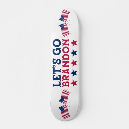 Let's Go Brandon American Flag Red White Blue USA Skateboard (Vorne)