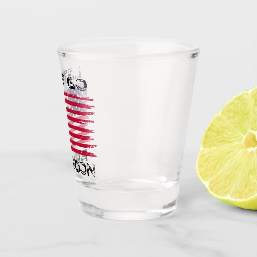 Let's Go Brandon Biden Chant Distressed Flag Funny Schnapsglas (Rechts)