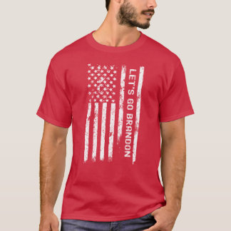 Lets Go Brandon - Distressed US Flag T-Shirt