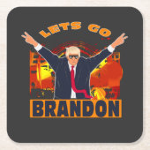 Let's Go Brandon Funny Anti Biden Trump Political Rechteckiger Pappuntersetzer (Vorderseite)