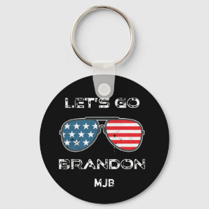 Lets Go Brandon Funny Meme Biden Monogram Schlüsselanhänger
