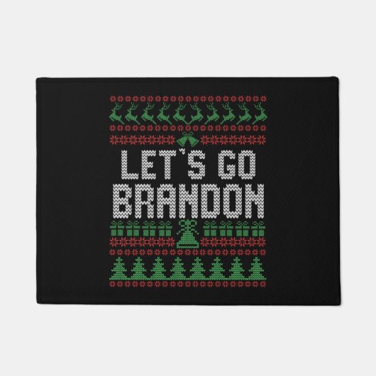 Let's Go Brandon Funny Ugly Christmas Sweater Fußmatte (Vorderseite)