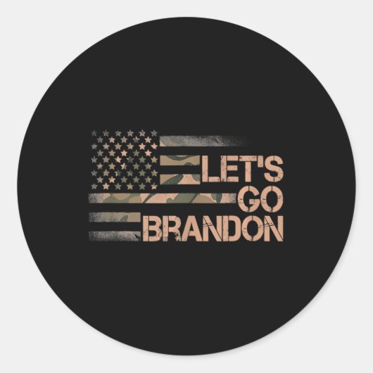 Let's Go Brandon Lasse Go Brandon Camouflage Ameri Runder Aufkleber (Vorderseite)