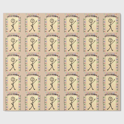 LET'S GO BRANDON lustige Weihnachtsverpackungspapi Geschenkpapier (Flach)