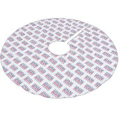 Let's Go Brandon Red White Blue America Stars Wrap Polyester Weihnachtsbaumdecke (Schrägansicht)